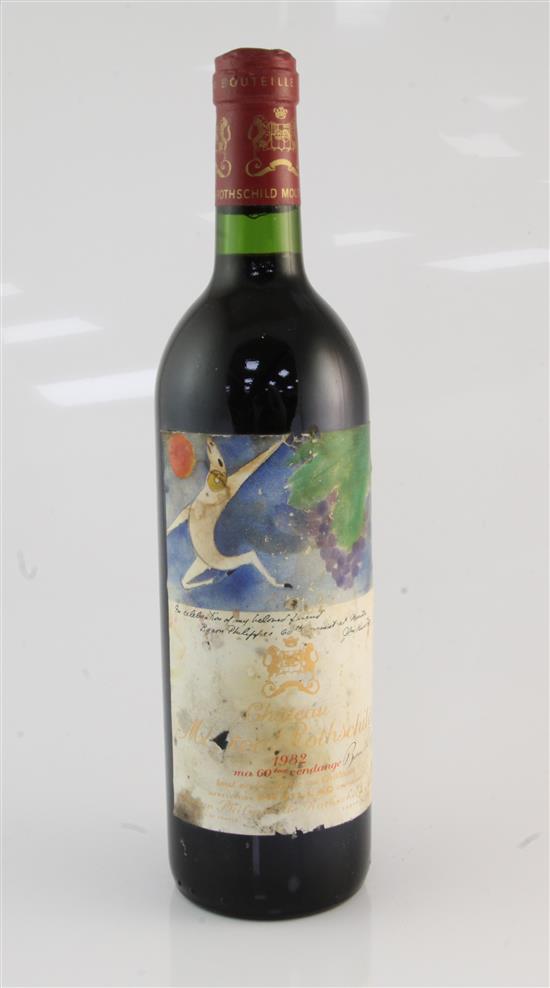 One bottle of Chateau Mouton Rothschild 1982,